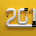 New Year 2019 Creative Design Concept with Pencil – 3D Rendered Image